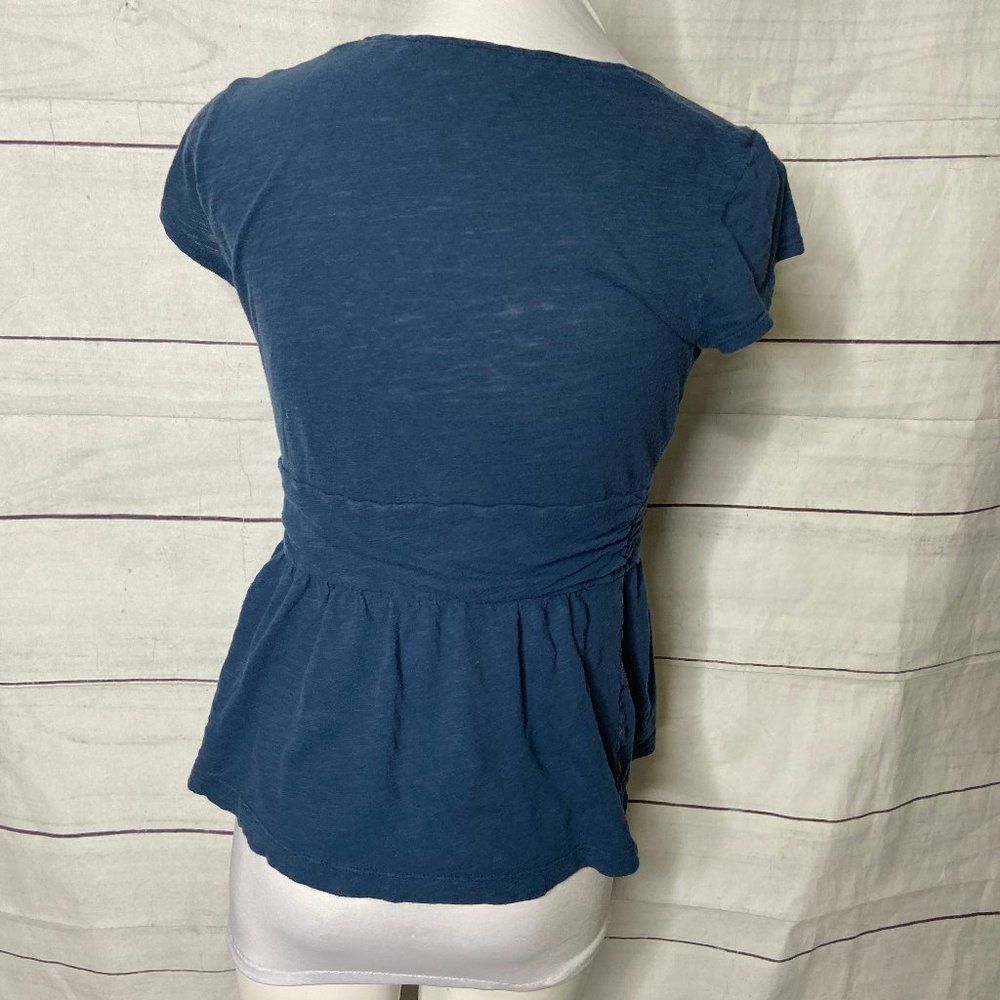 Deletta rouched tee top small blue - Picture 2 of 5